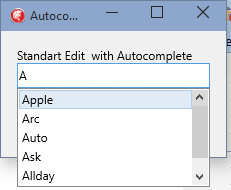 Пример работы AutoComplete в TEdit